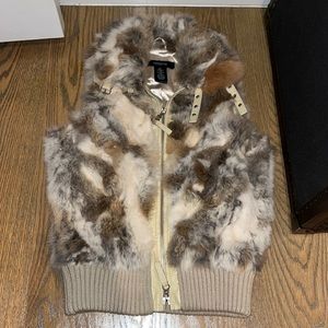 Arden b rabbit fur vest